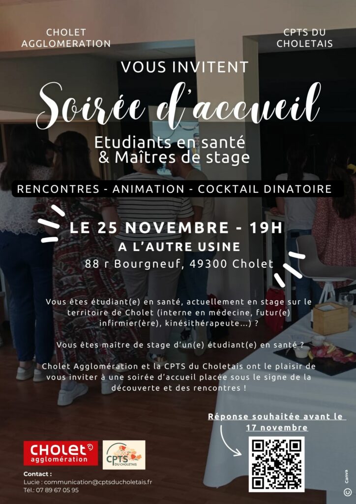 Invitation soirée d'accueil CPTS du choletais & Cholet Agglomération